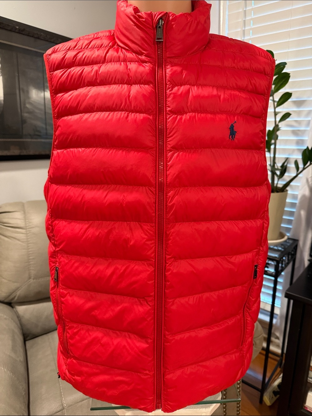 Polo by Ralph Lauren Bright Red Quilted Down Vest - Men's
